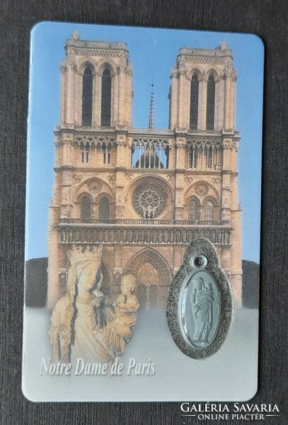 Notre dame pendant in plastic card 1980 - ii. With the prayer of John Paul