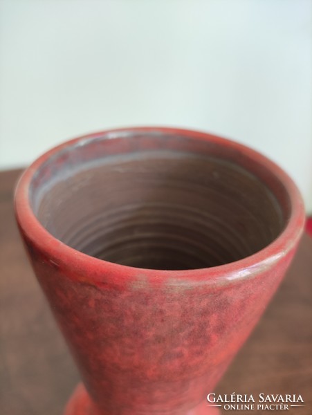 Beautiful Pale Brown Marbled Salmon Pink Juried Craftsman Ceramic Vase