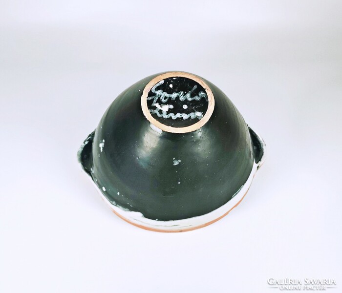Gorka lívia, fretro 1950s black ceramic with kaspo ears, flawless! (G028)