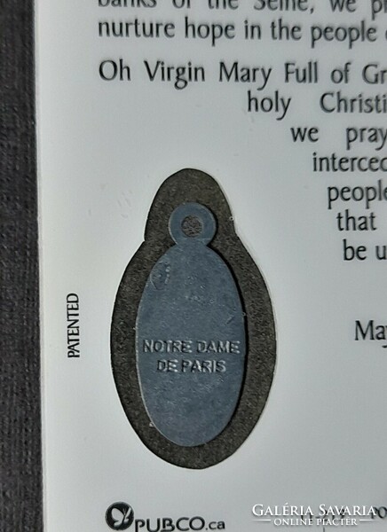 Notre dame pendant in plastic card 1980 - ii. With the prayer of John Paul