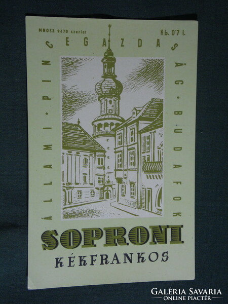 Wine label, Budafok winery, wine farm, Kékfrankos wine from Sopron