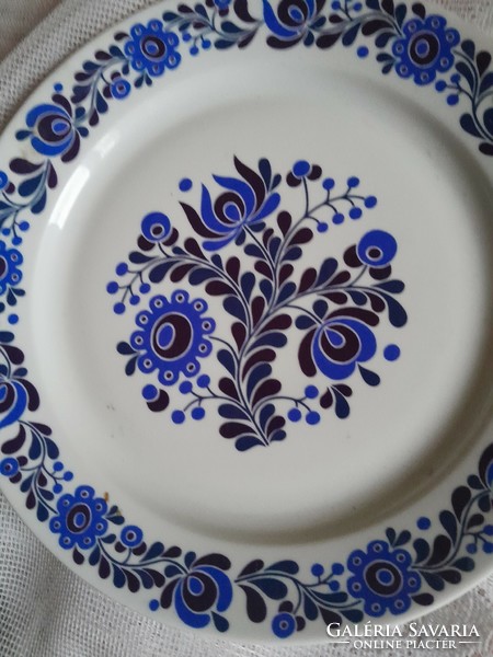 Plain plate with a blue motif, 24 cm