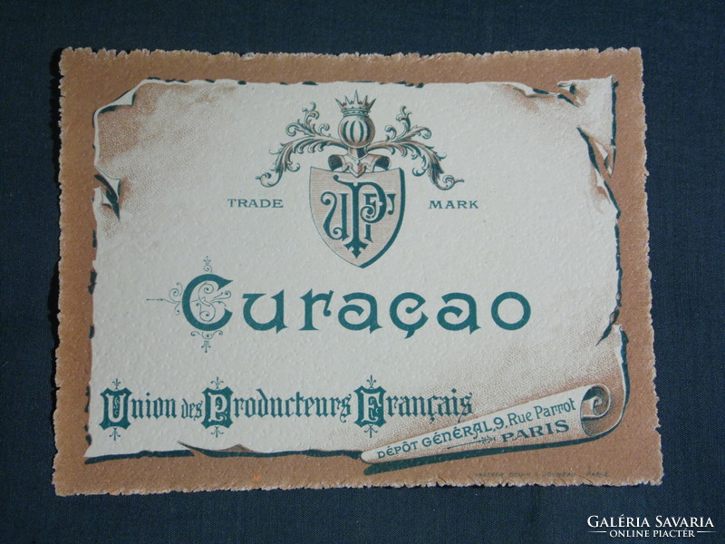 Wine label, France, Curacao