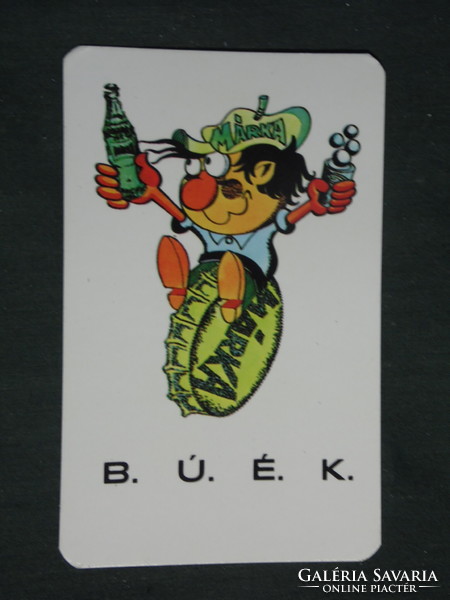 Kártyanaptár,MÁRKA üdítő ital,borgazdaságok trösztje,grafikai rajzos,reklám figura, 1978 ,   (2)