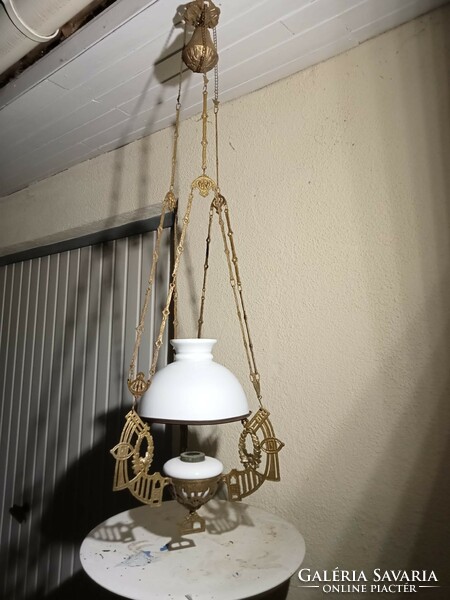 Antik szecessziós luszterlámpa petróleum lámpa