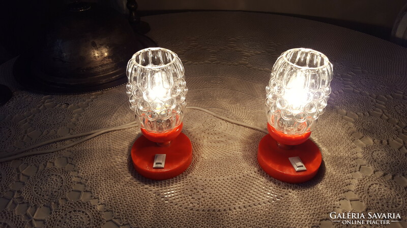 Mid Century asztali,éjjeli lámpák buboréküveggel