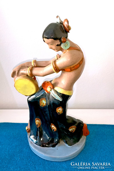 Komlós Kerámia mexikói táncosnő táncos lány szobor 27cm