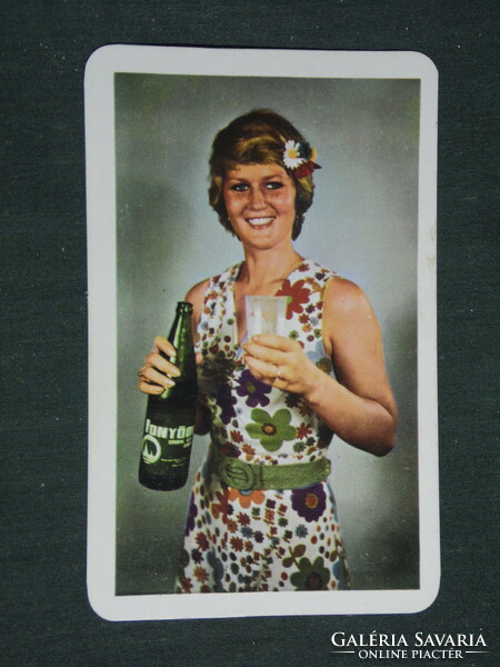Kártyanaptár, Fonyódi ásványvíz, Nagykanizsa sörgyár,sörfőzde, erotikus női modell, 1978 ,   (2)