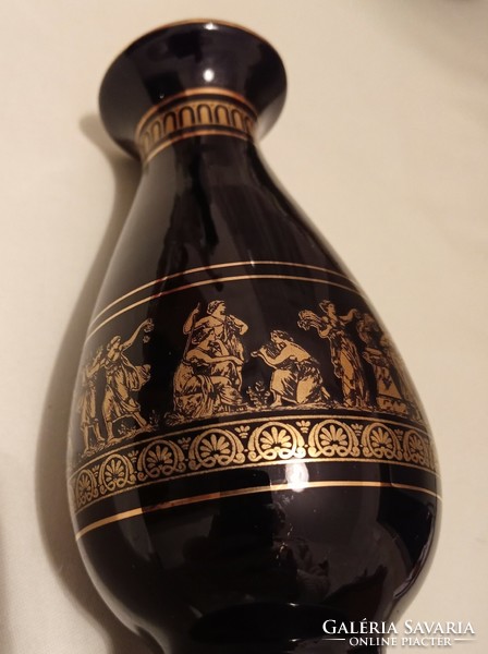 Greek vase painted with 24 carat gold