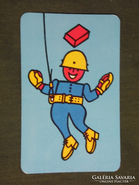 Card calendar, occupational health and safety department, graphic artist, humorous, protective equipment, 1978, (2)