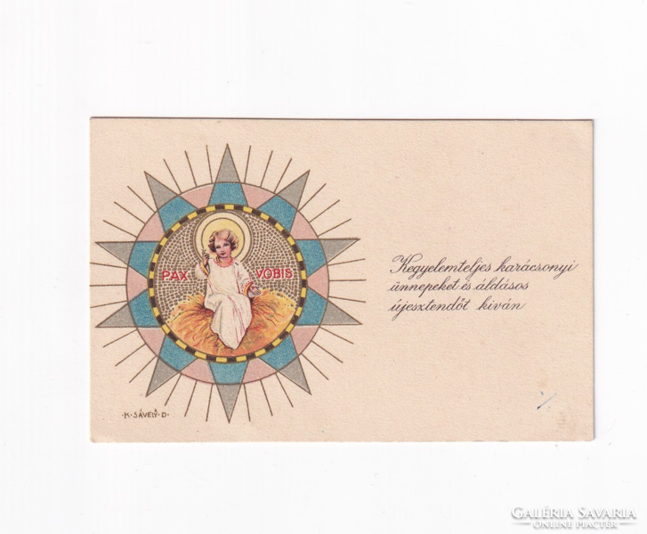 K:136 Karácsony-BÚÉK Üdv.kártya-képeslap borítékkal  Postatiszta