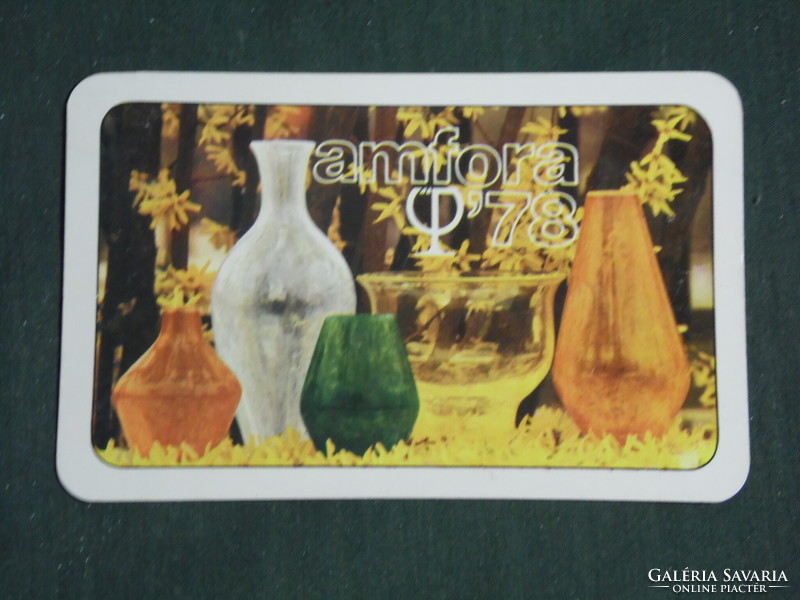 Card calendar, amphora uvért company, glass vase, 1978, (2)