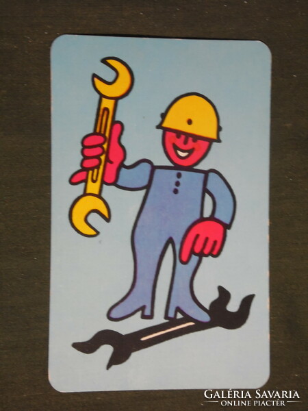 Card calendar, occupational health and safety department, graphic artist, humorous, protective equipment, 1978, (2)