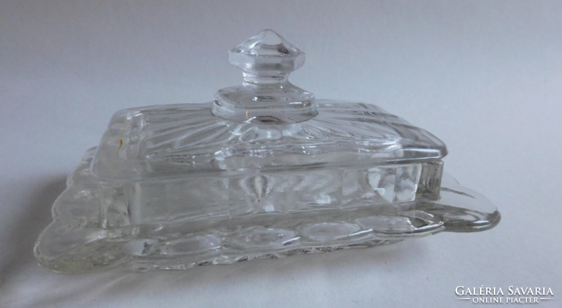 Vintage öntött üveg vajtartó
