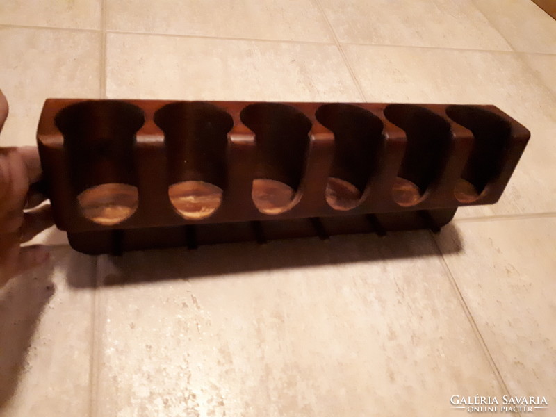 Wooden spice rack for take-out spoon set with hooks retro