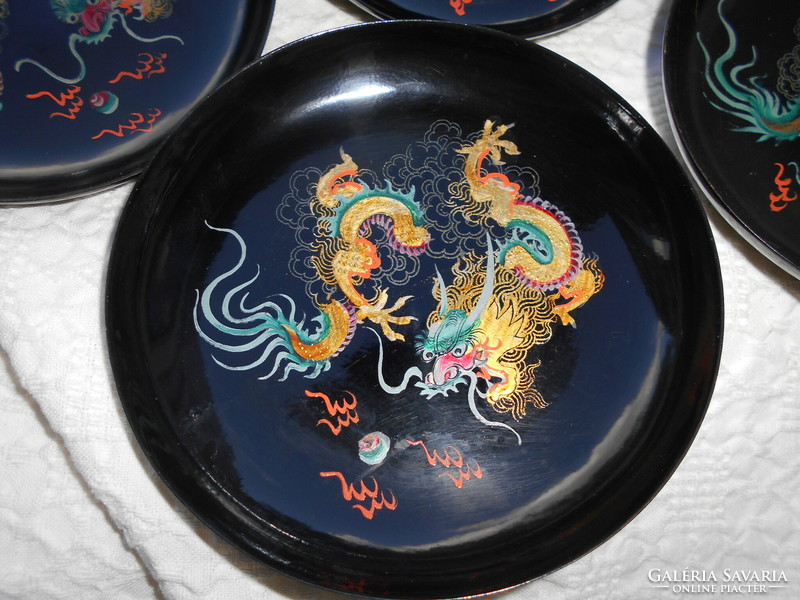 4 Chinese dragon lacquer bowls - the price is for 4 pcs