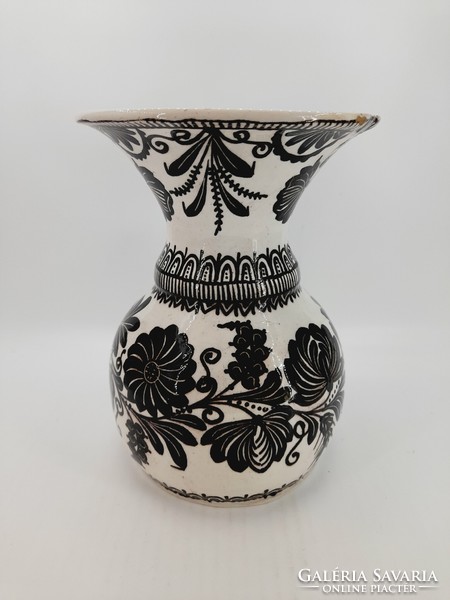 Hódmezővásárhelyi kerámia váza, Kincses Imre, 21,8 cm