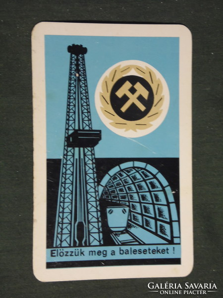 Kártyanaptár, Bányász szakszervezet, baleset megelőzés,grafikai rajzos, akna torony,1978 ,   (2)