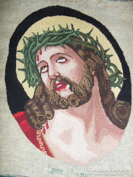Tűgobelin vallási kép, szentkép ( 2 db. )