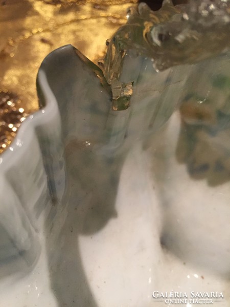 Muránói, vagy cseh üvegkosár kétrétegű, színes üvegből (26)