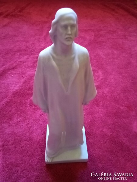 Herend white porcelain biscuit Jesus Christ statue