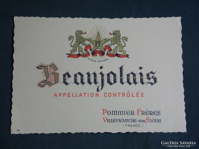 Bor címke,Franciaország, Beaujolais  vörösbor