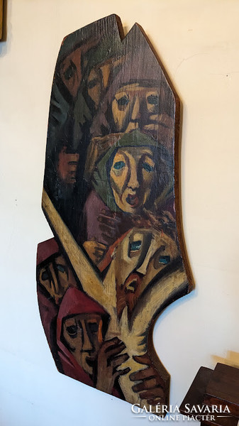 Nándor Tahi Tóth / Budapest 1912 - 1978. Budapest/ oil on wood composition