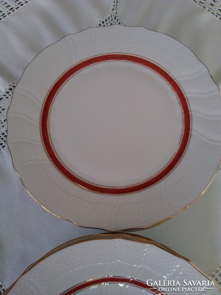 Set of plates from Herend with rokaly pattern, unique orange and gold painting!
