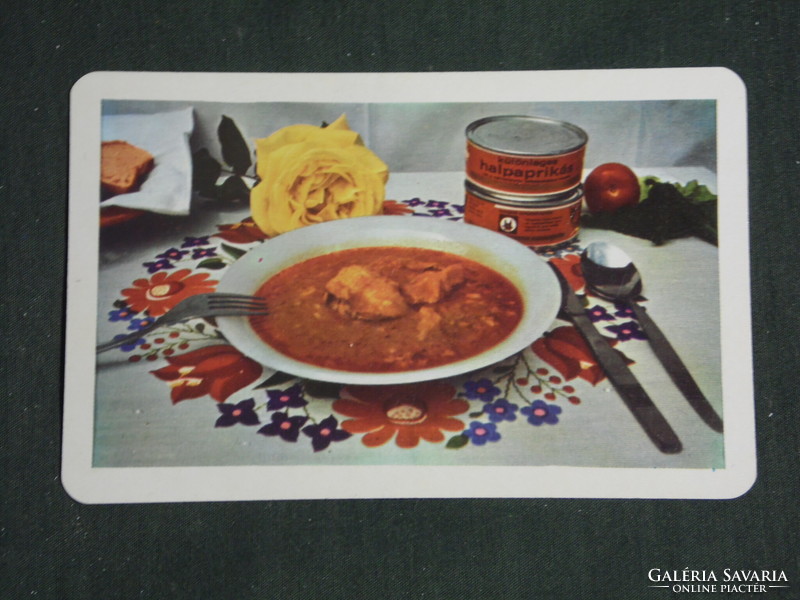 Card calendar, Székesfehérvár spiced food company, fish and pepper, 1978, (2)