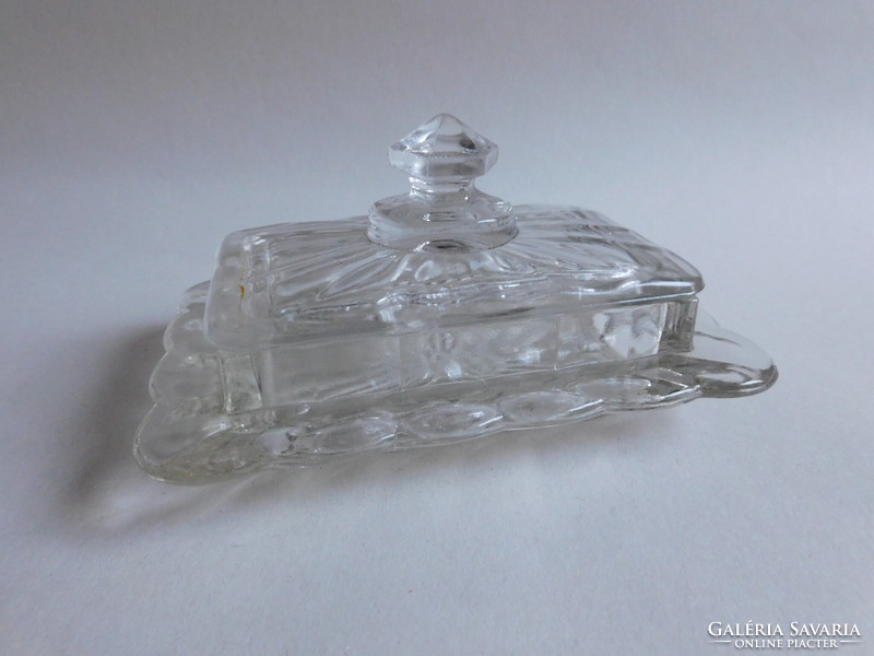Vintage öntött üveg vajtartó
