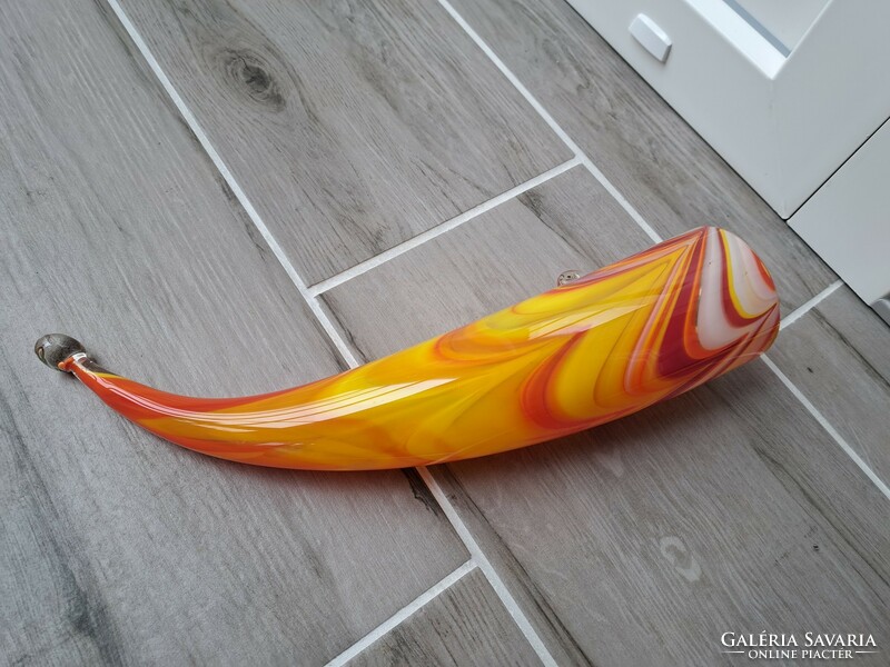 Beautiful Carlo Moretti? Horn ornament glass collector's mid-century modern home decoration heirloom