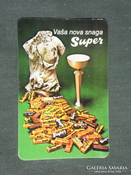 Card calendar, Yugoslavia, Zvecevo spirit confectionery company, super chocolate bar, 1978, (2)