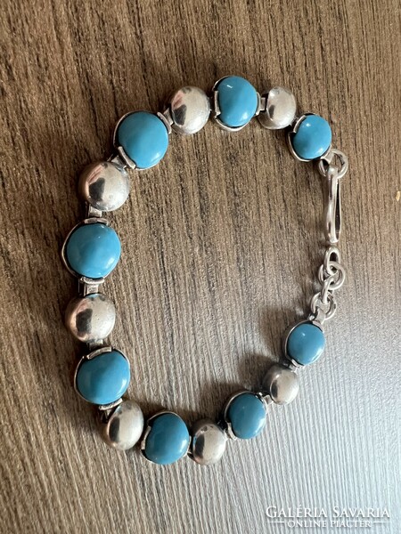 Old turquoise silver bracelet