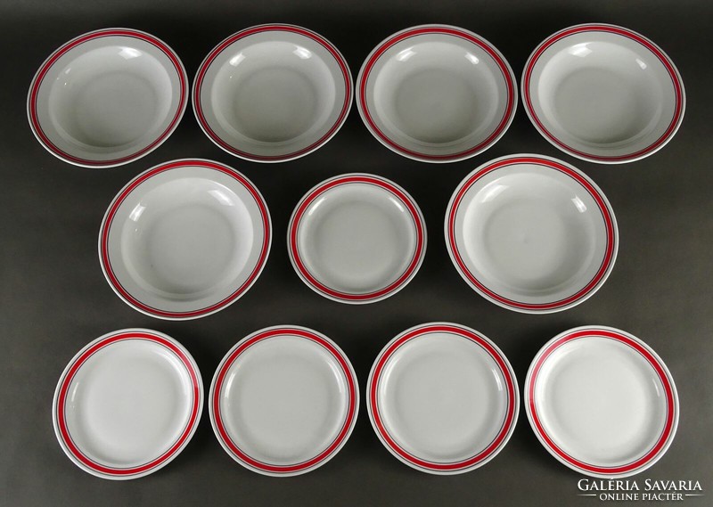 1P636 old Zsolnay porcelain plate set tableware 11 pieces
