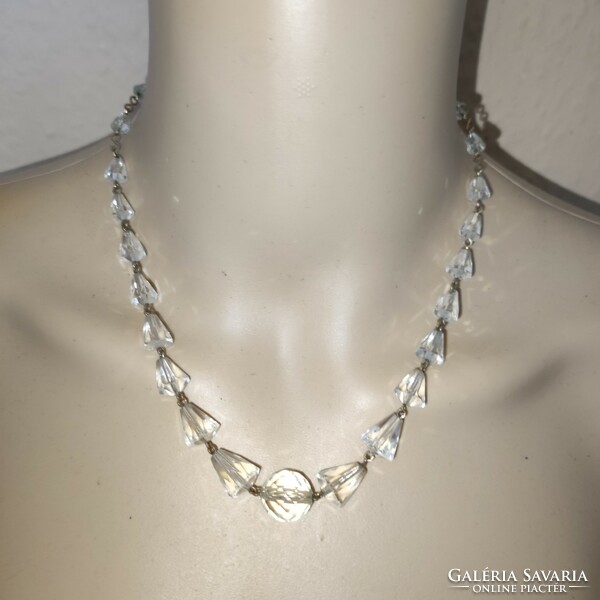 Antique glass necklace 45cm