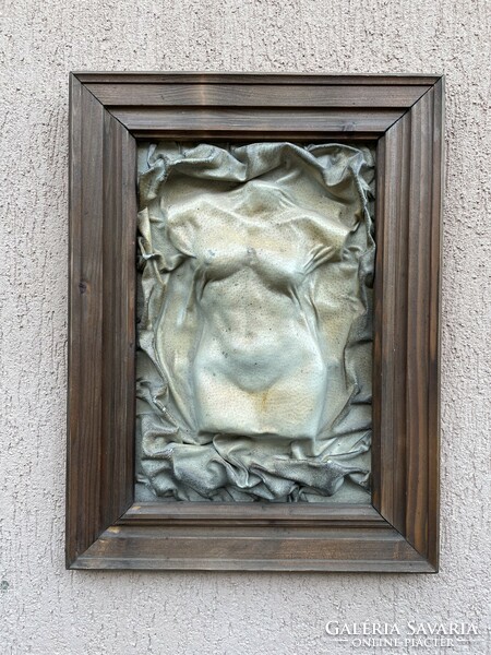 Female nude skin picture in a wooden frame 33x44 cm