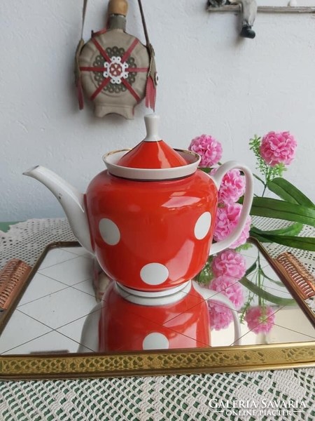 Beautiful Russian, Soviet Ukrainian? Dotted teapot or coffee pot porcelain