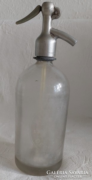 Old kun miksa debreczen soda water bottle with inscription!