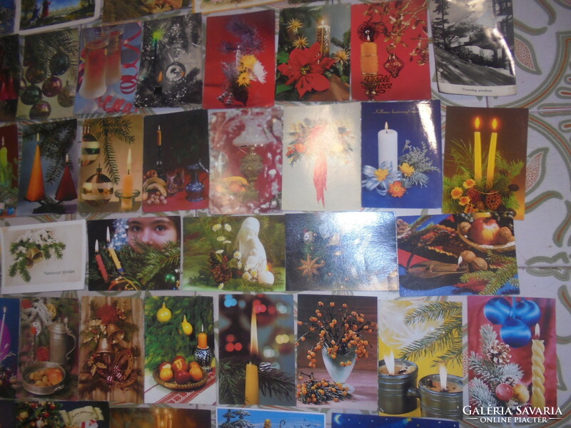 Fifty pieces of retro Christmas and New Year postcards were written together - for creative purposes