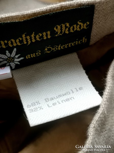 Trachten Mode 40-es len-pamut  tiroli szoknya, organikus bajor viselet