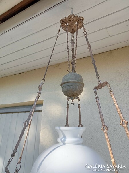 Antique Art Nouveau chandelier lamp kerosene lamp