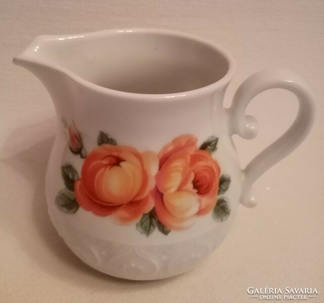 Bavaria rózsa mintás porcelán tejszín, tej kiöntő