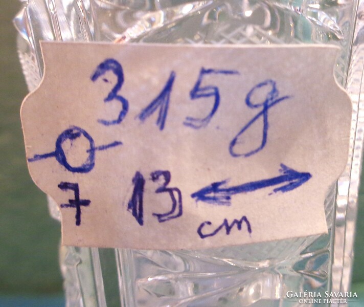 Kristály váza / 13 cm, 315 gramm /