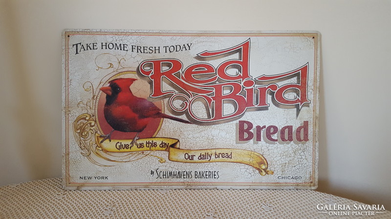 Red Bird Bread bádog reklámtábla