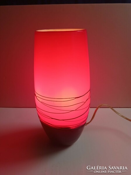 Retro red eglo glass bedside table lamp