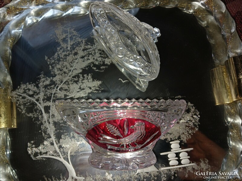 Hofbauer Byrdes ólomkristály asztali tartó, bonbonier