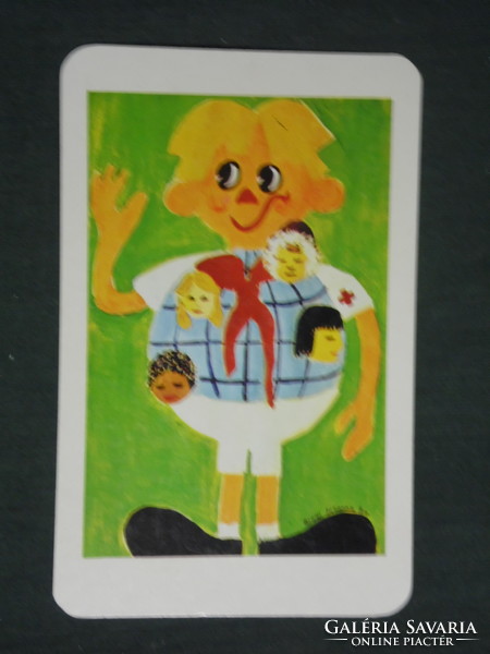 Card calendar, Hungarian Red Cross, graphic artist, pioneer, 1979, (2)
