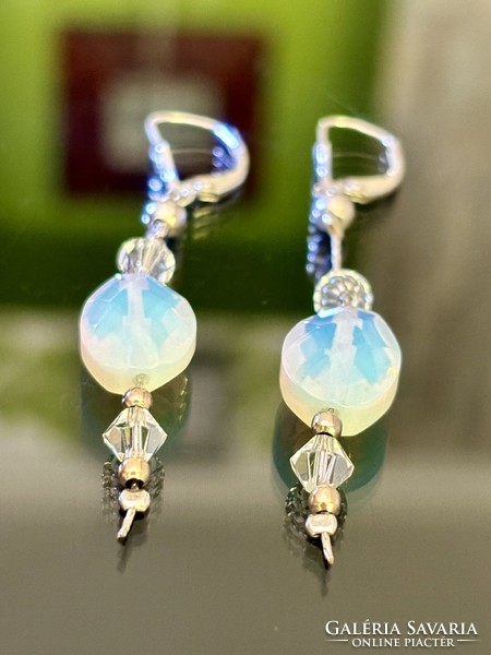 Beautiful silver earrings embellished with a pair of moonstones