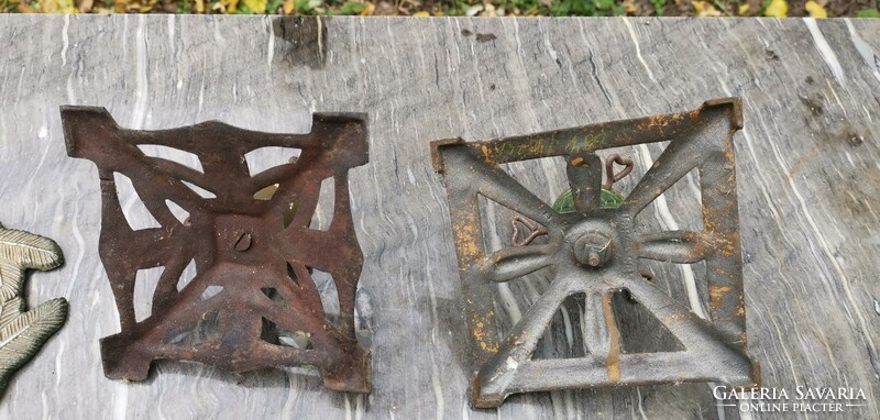 2 pieces, art nouveau-style cast iron Christmas tree support base, pcs/price