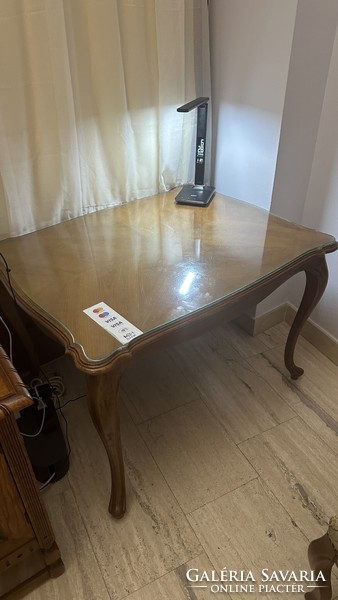 Neobaroque table with glass top